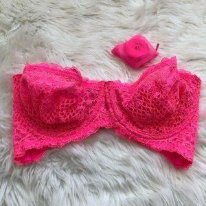 NWOT Intimately Free People hot pink 32D lace bra